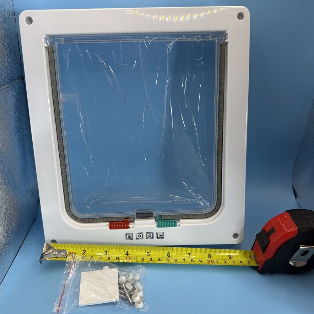 4-Way Cat Locking Flap Door - White NIB